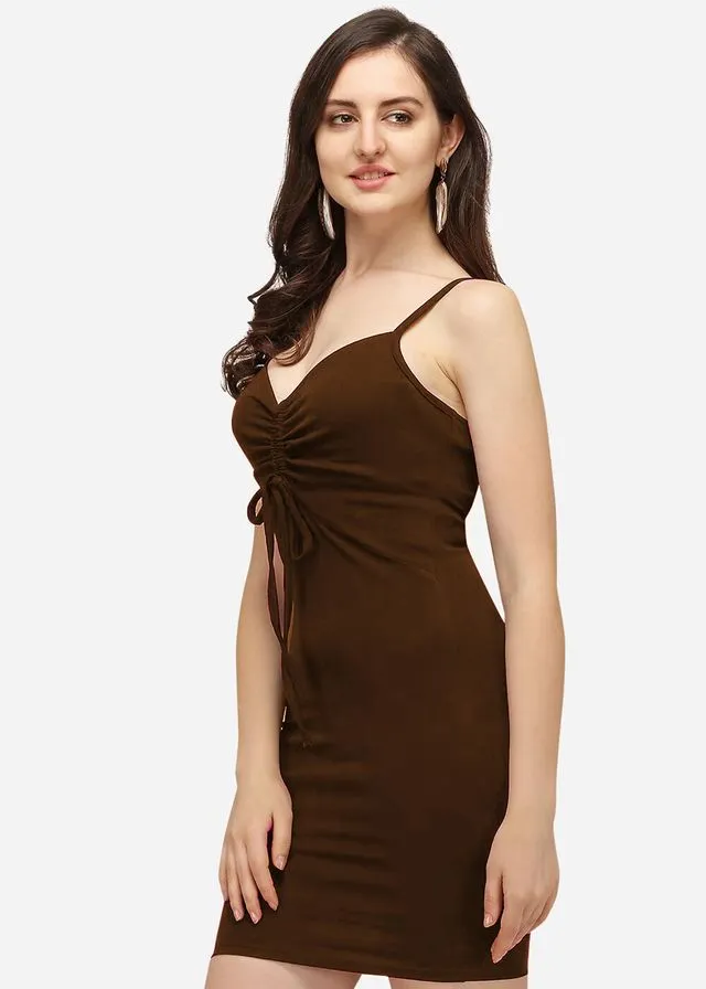 Brown Elegance Bodycon Dress
