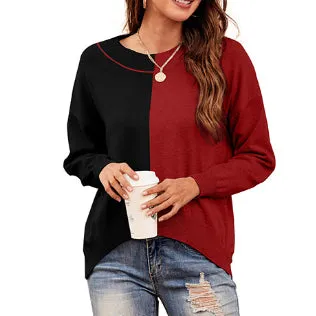 Color Matching Wholesale Irregular Base Sweater For Women