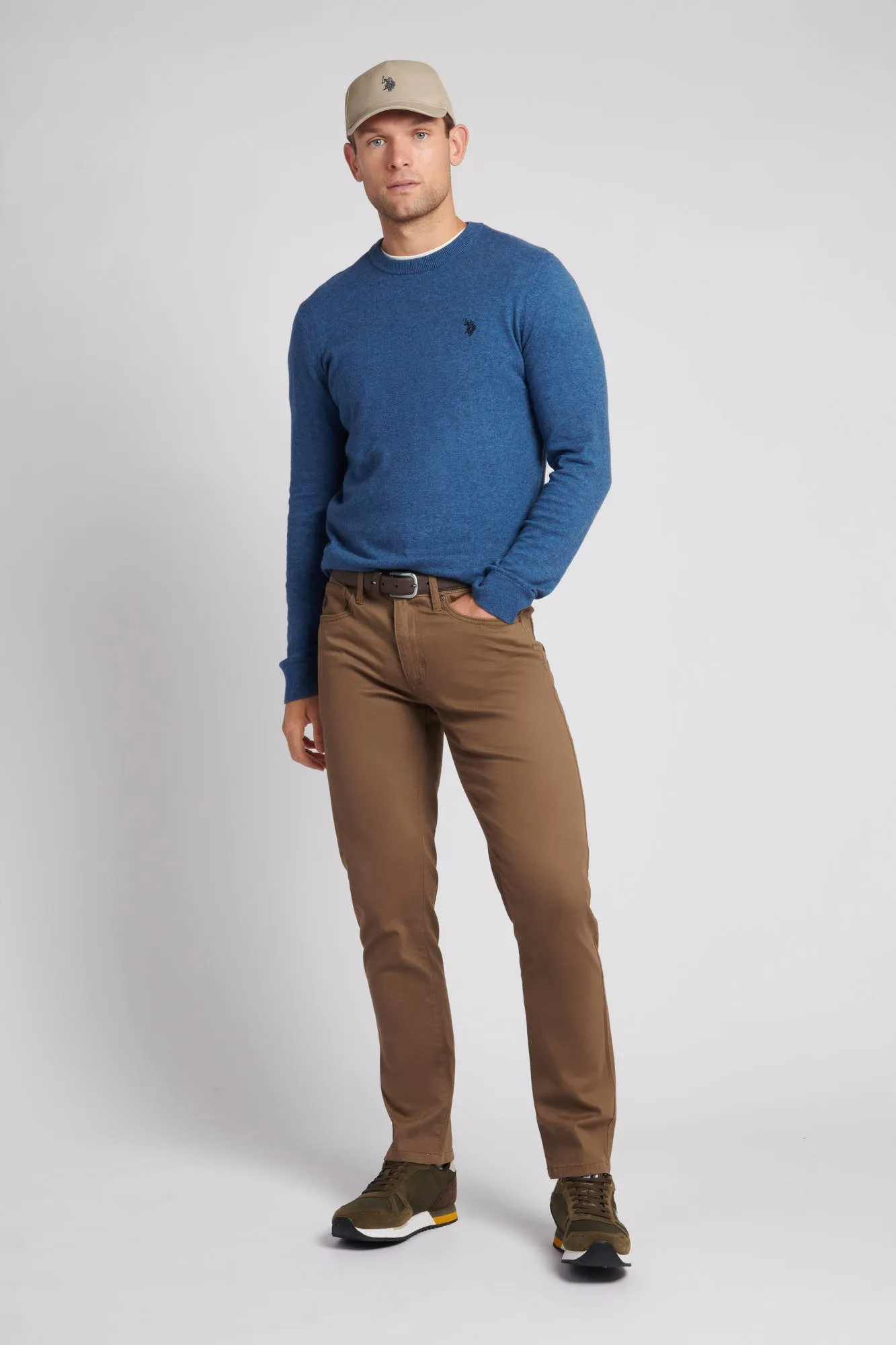 Mens Cotton Crewneck in Set Sail Marl