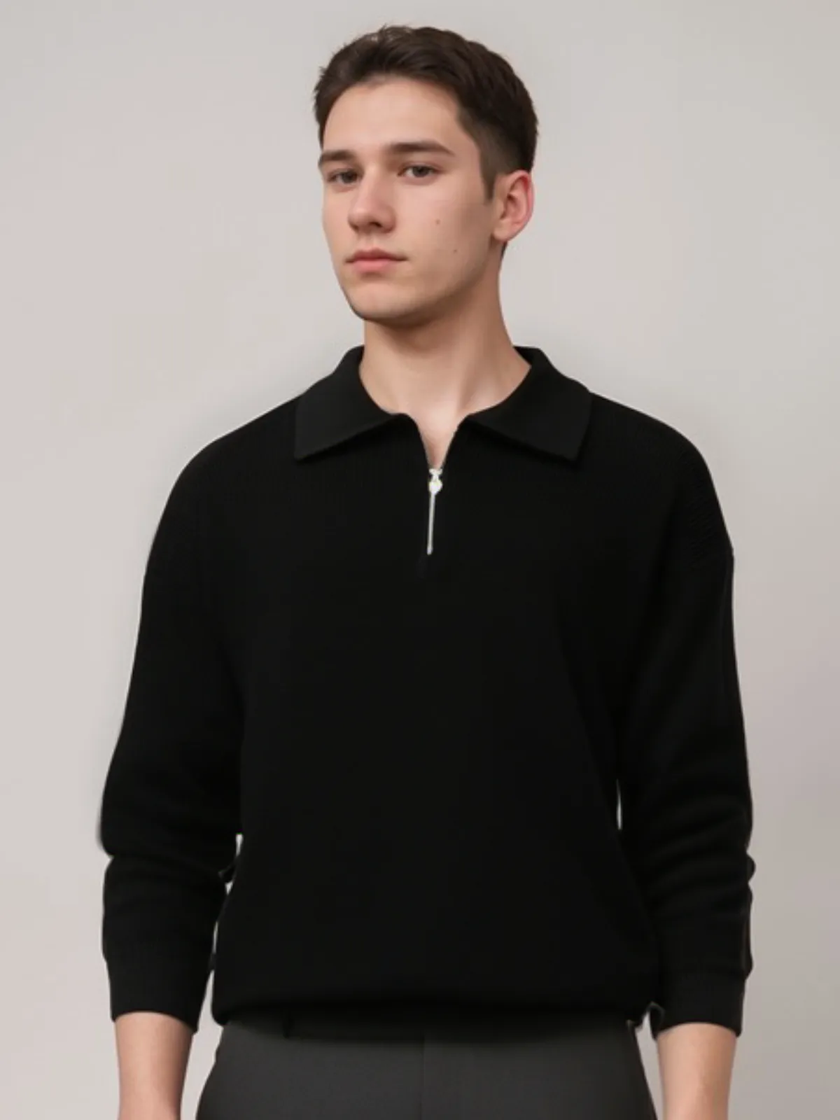 Men's Fashionable Half Zip Jumper with a Comfortable Collar | Ideal for Autumn/Winter