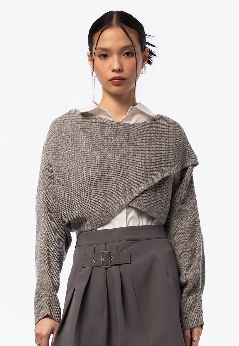 Overlapped Crop Sweater