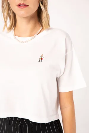 Wein Duett | Besticktes Bio Baumwoll Crop Top